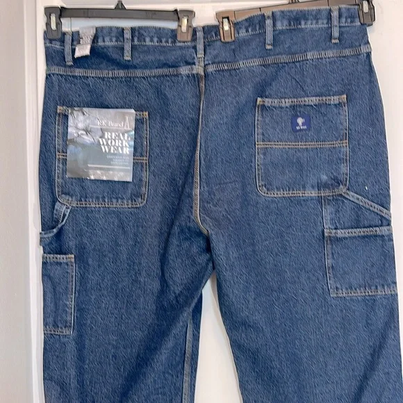 RK Brand Big Man Cotton Denim Carpenter Blue Jeans 50x30 - Picture 10 of 14